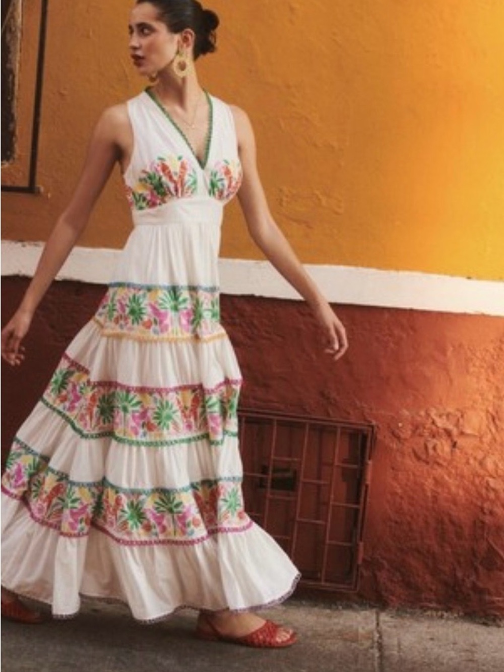 NWOT Boden Maxi Cotton Parrot Dress